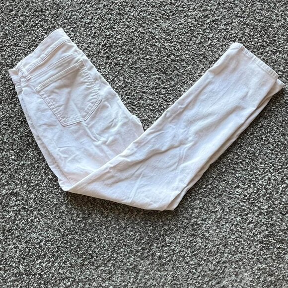 Lauren Polo Size 8 White High Waisted Corduroy Straight Leg Jeans - Picture 2 of 7